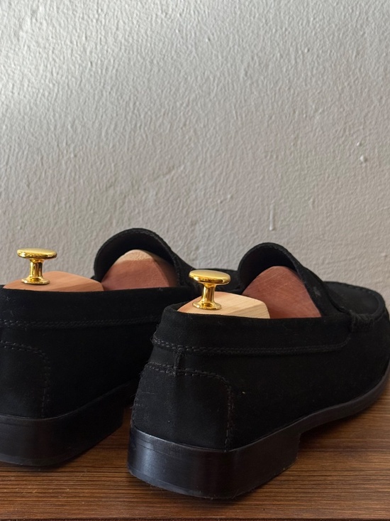 Tod\'s Black Suede Penny Loafers Men\'s Size 10.5 Made in Italy Leather Sole Luxur main image 7